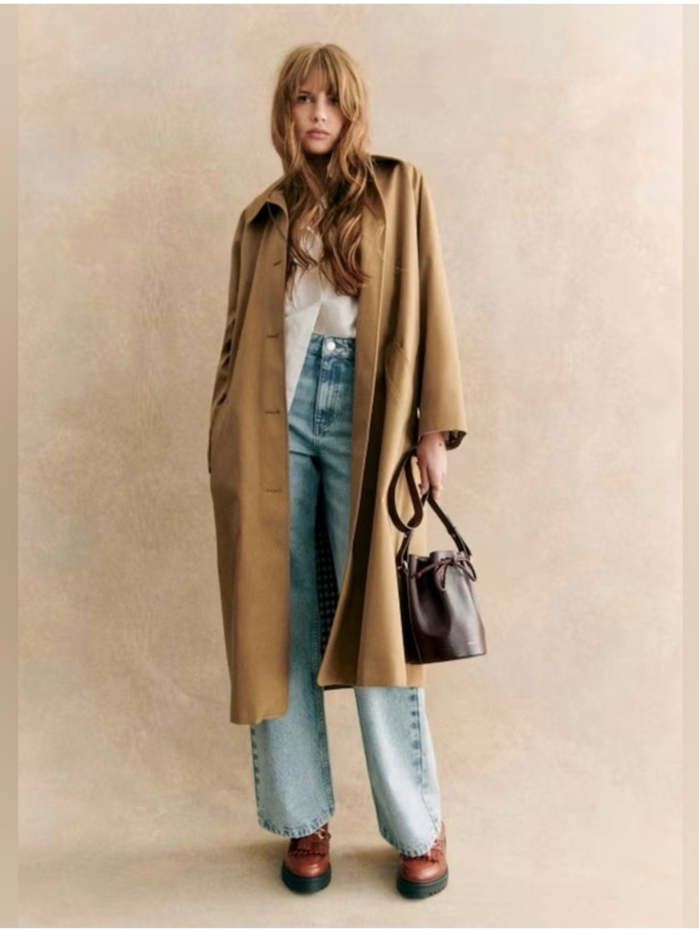 Sézane Clyde Coat - Camel